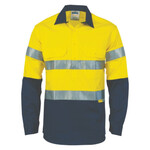 Two Tone Closed Front Cotton Shirt with 3M R/Tape