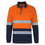 Mens Hi Vis (D+N) Long Sleeve Cotton Polo