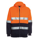 Mens Hi-Vis (D+N) Full Zip Fleecy Hoodie