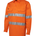 Mens Hi Vis (D+N) Close Front Long Sleeve Shirt