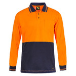 Mens Hi Vis Light Weight Polo Long Sleeves
