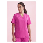 Womens Pink V-Neck Scrub Top