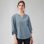 Womens Ruche Long Sleeve Blouse