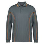 Mens Podium Long Sleeve Piping Polo