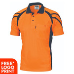 Cool Breathe Stripe Panel Polo Shirt
